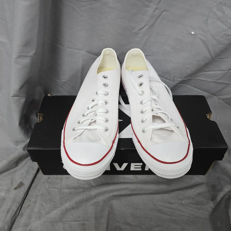 BOXED CONVERSE WIDE OX TRAINERS - WHITE, UK 14 (WOMENS)