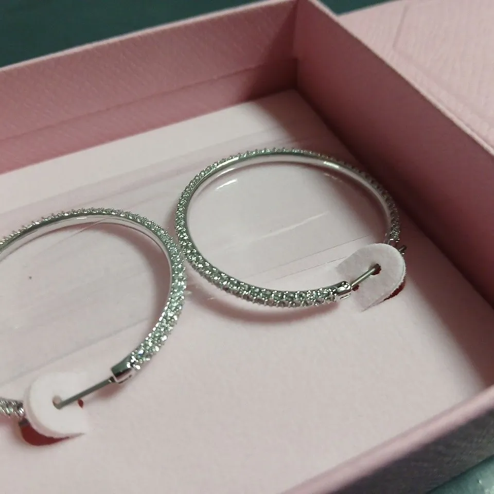 BOXED SWAROVSKI HOOP EARRINGS