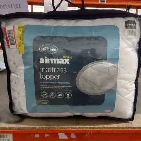 BAGGED SILENTNIGHT AIRMAX 1000 BREATHABLE MATTRESS TOPPER - DOUBLE