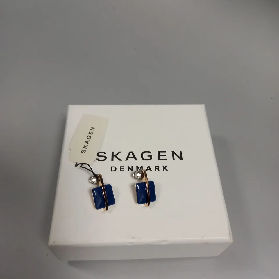 BOXED SKAKEN SEA GLASS STAINLESS STEEL EARRINGS