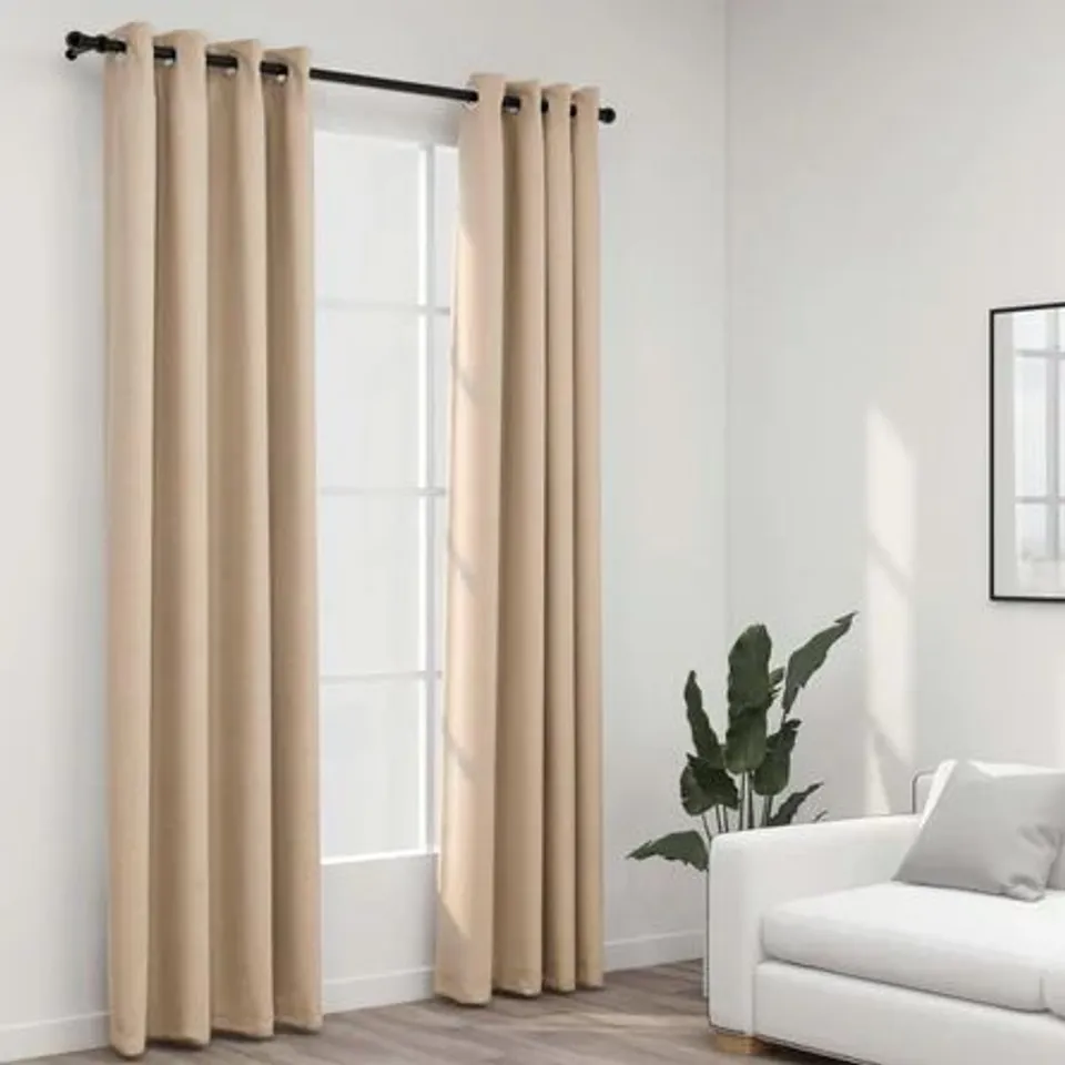 BOXED CHAARVI BEIGE BLACKOUT CURTAINS