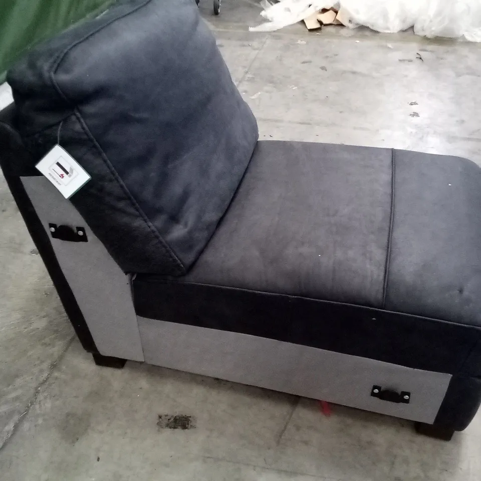 QUALITY DESIGNER ZONE (ROME) ARMLESS SECTION - GRAND OUTBACK BLACK 
