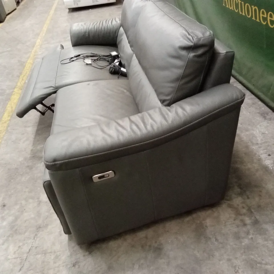 QUALITY DESIGNER ITALIAN MADE 3 SEATER POWER RECLINER LEATHER SOFA