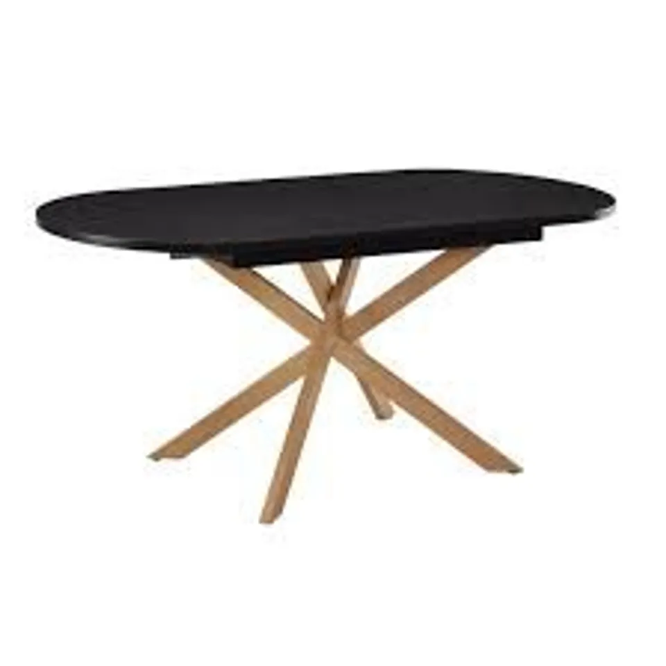 BOXEE DUSK BROOKE OVAL EXTENDABLE 4-8 SEATER DINING TABLE - BLACK (2 BOXES)