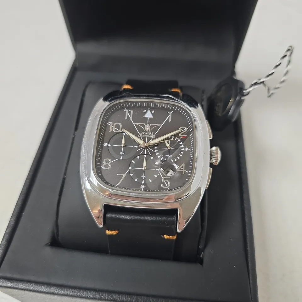 BOXED VICKERS ARMSTRONGS AVION STEEL BLACK WATCH