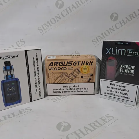 APPROXIMATELY 20 ASSORTED E-CIGARETTE PRODUCTS TO INCLUDE INNOKIN PROTON MINI AJAX, OXVA XLIM PRO, VOOPOO ARGUS GT II KIT