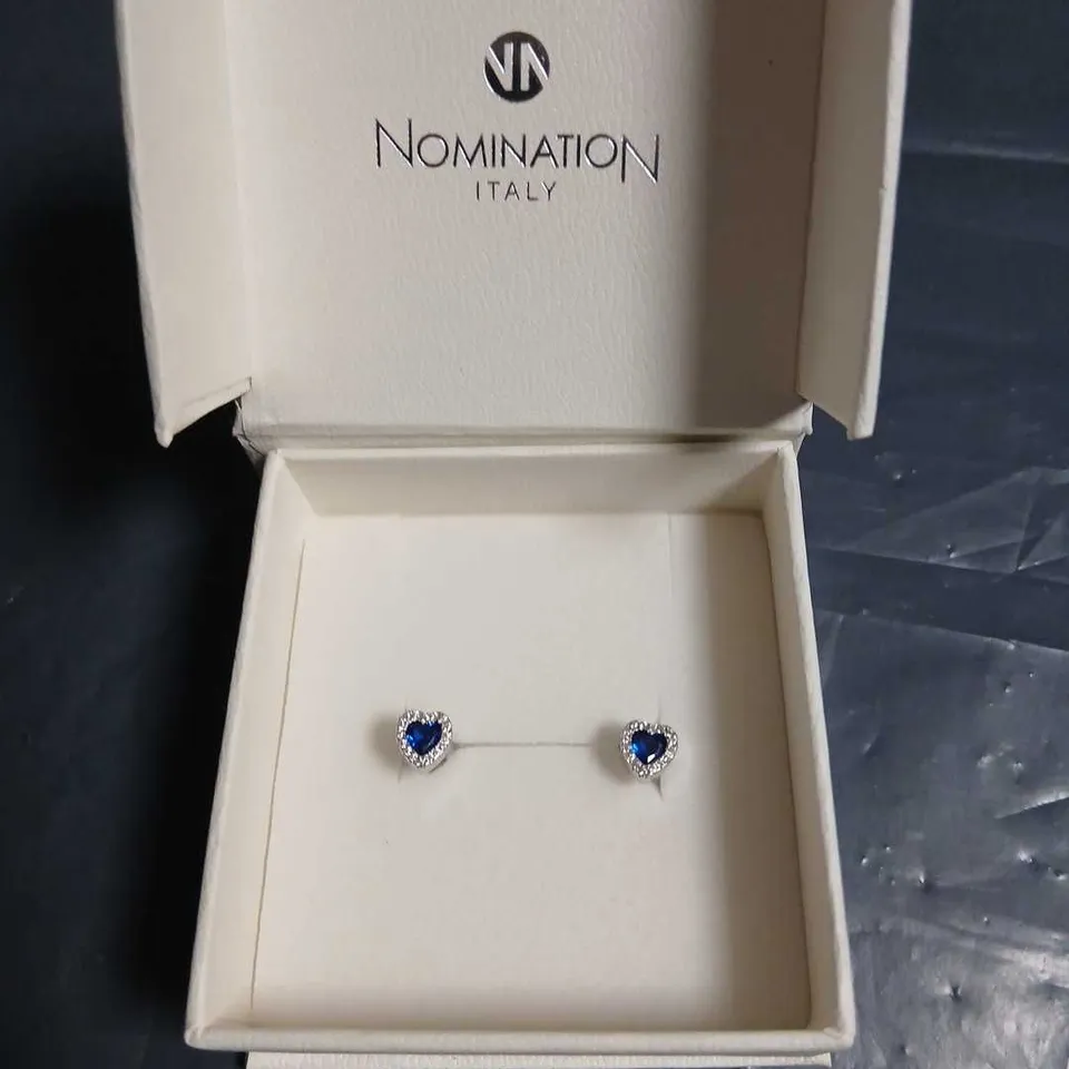 NOMINATION ITALY HEART-SHAPED BLUE STONE EARRINGS