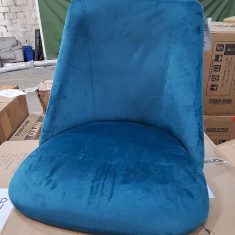 BOXED SET OF 2 TEAL VELVET DINING CHAIRS