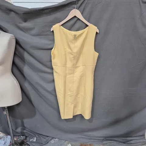 WOMEN’S SLEEVELESS PALE YELLOW DRESS, SIZE UK 16 