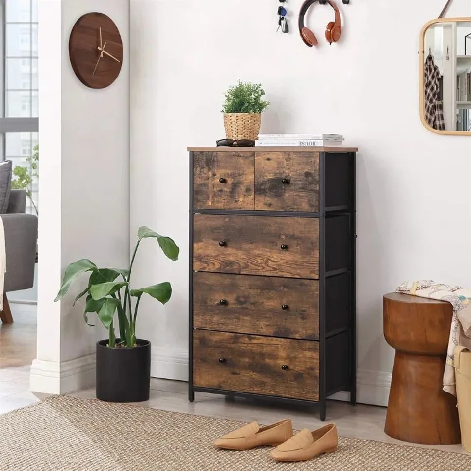 BOXED MADHAV 5-DRAWER CHEST OF DRAWERS (1 BOX)