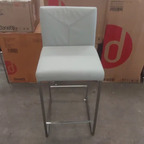 DANETTI MONTI LIGHT GREY LEATHER BAR STOOL