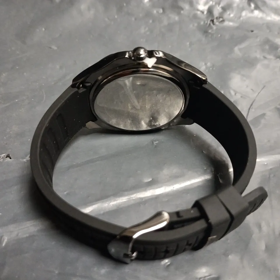 LOUIS LACOMBE NAVY DIAL RUBBER STRAP WATCH