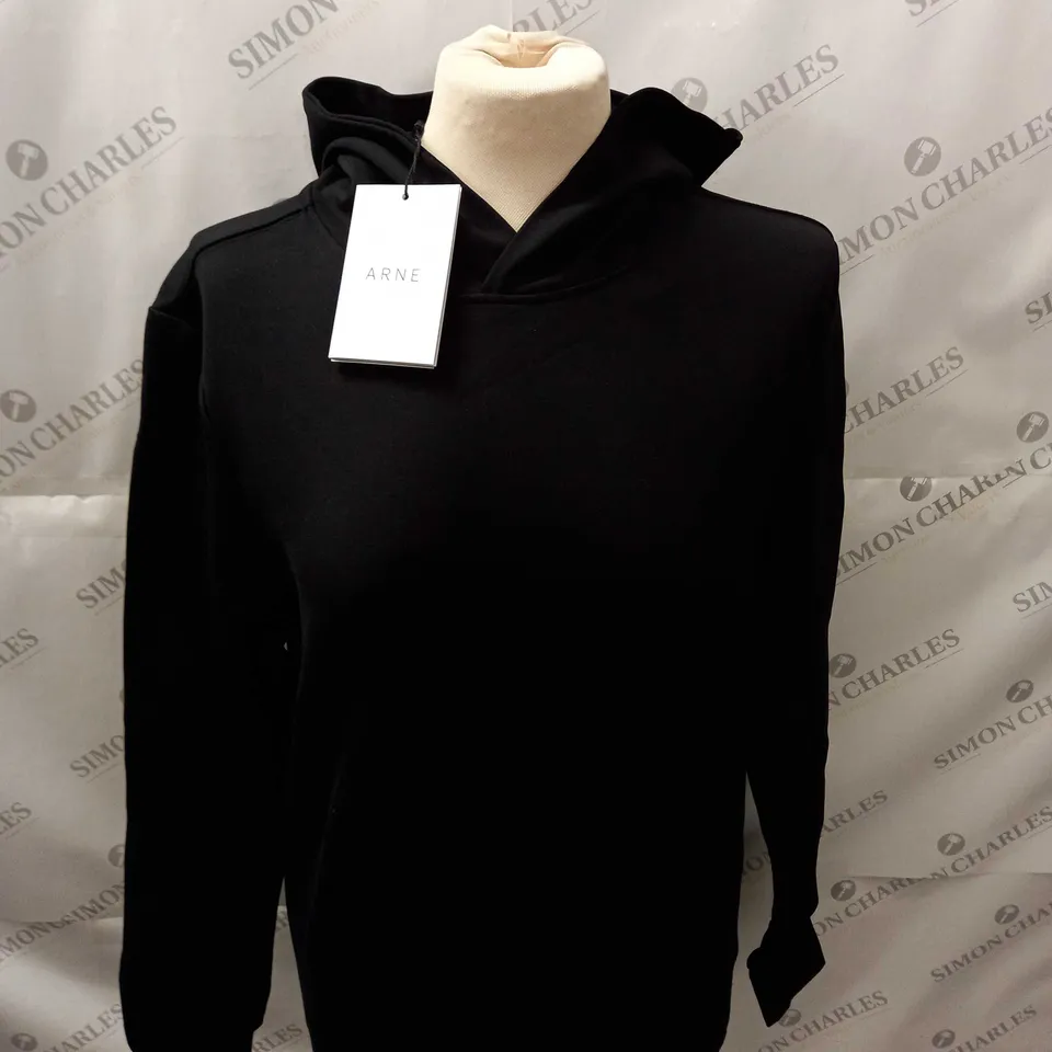 ARNE LUXE HOODIE IN BLACK SIZE XS