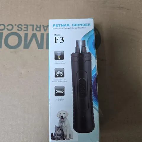 PET NAIL GRINDER F3 – USB-C RECHARGEABLE, FOR DOGS & CATS (BOXED)