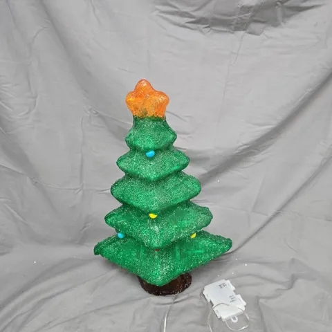 TABLETOP GLITTER GREEN CHRISTMAS TREE WITH MULTICOLOUR LIGHTS 