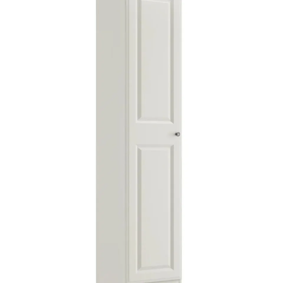 BOXED SINGLE TALL WARDROBE NEWBERRY - WHITE (1 BOX)