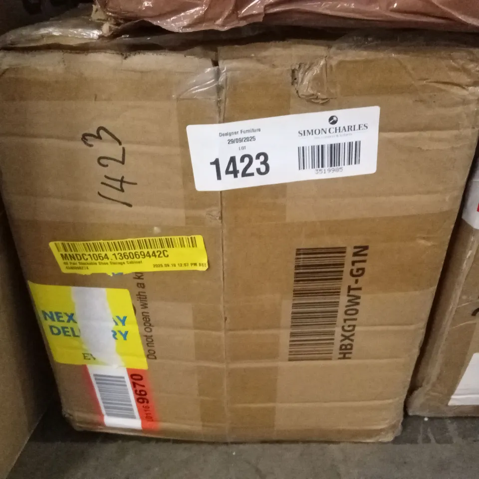 BOXED 60 PAIR STACKABLE SHOE STORAGE CABINET 