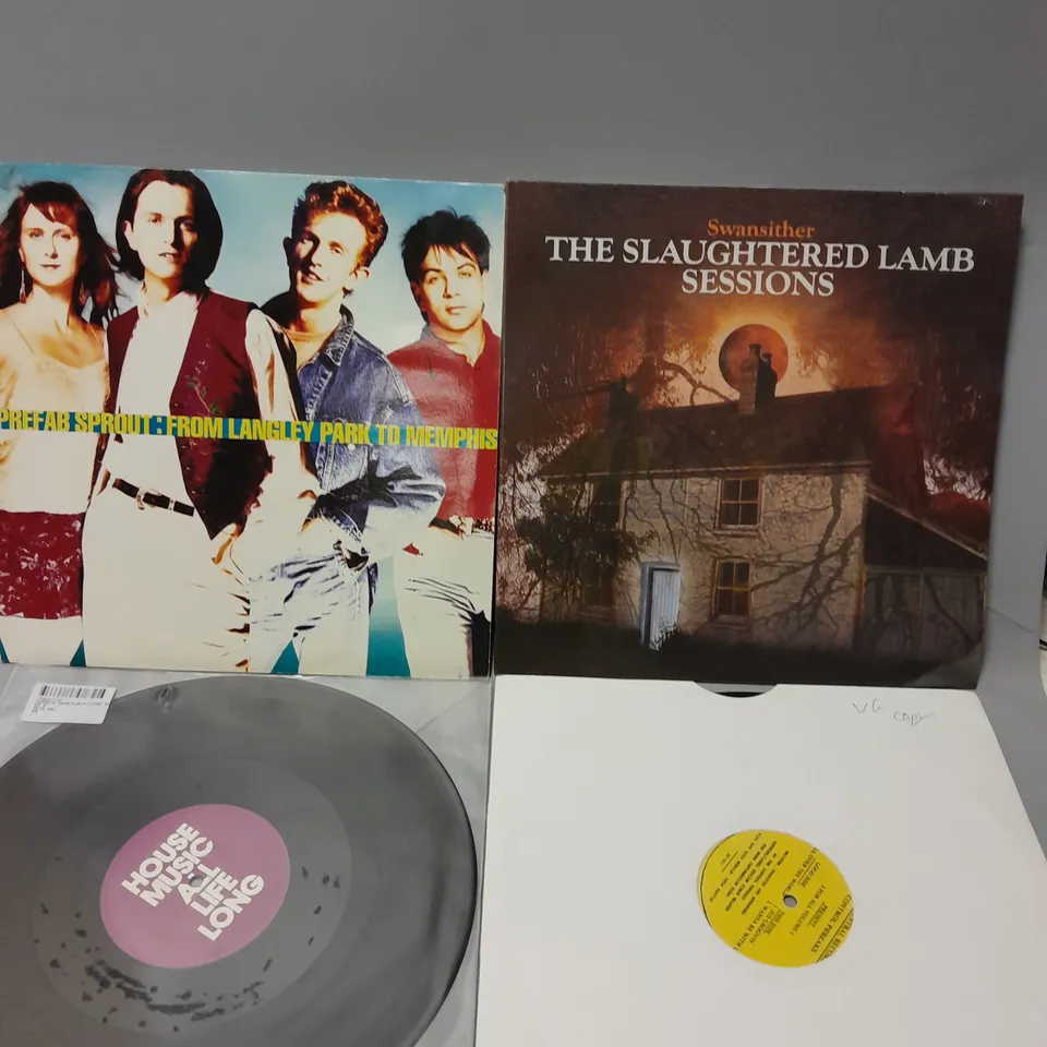 SET OF APPROX 12 VINYL'S TO INCLUDE - SWANSITHER THE SLAUGHTERED LAMP SESSIONS , HOUSE MUSIC ALL LIFE LONG , MOTOWN'S 18 GREATEST HITS ETC
