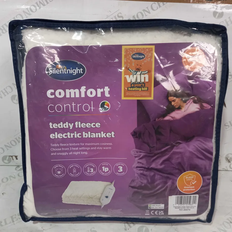 SILENTNIGHT TEDDY FLEECE ELECTRIC BLANKET - DOUBLE