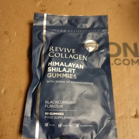 Revive Collagen Himalayan Shilajit Gummies – Blackcurrant flavour, 60 gummies, with 300mg Ashwagandha (Vegan, Gelatin Free)