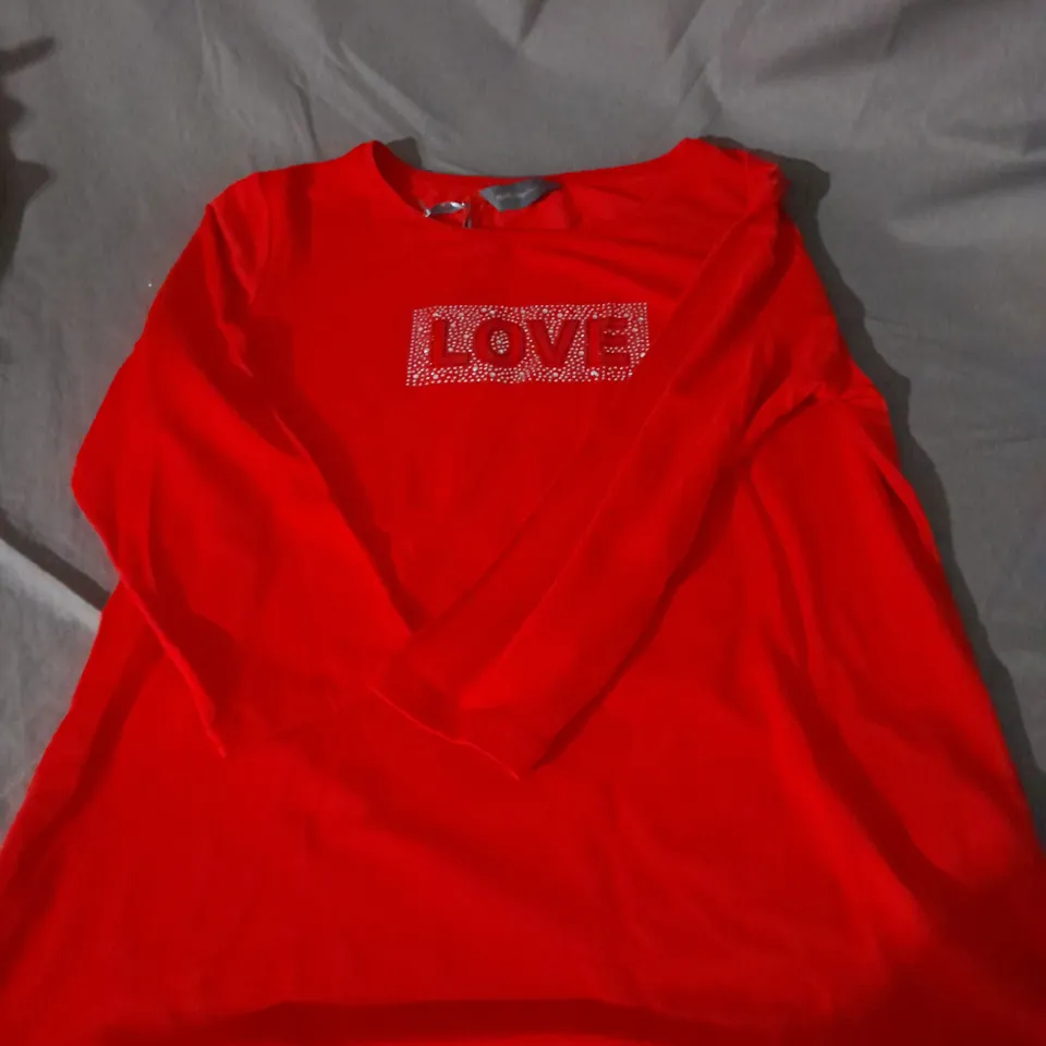 RUTH LANGSFORD LOVE TOP IN RED SIZE S