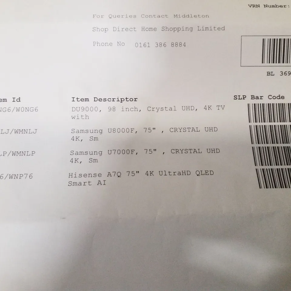 PALLET CONTAINING 4 DAMAGED TVS