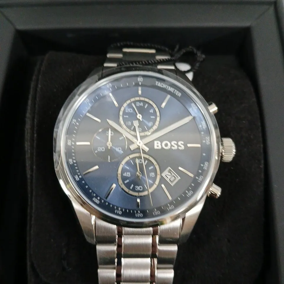 BOXED BOSS GRAND PRIX 4.4 MEN'S WATCH BLUE