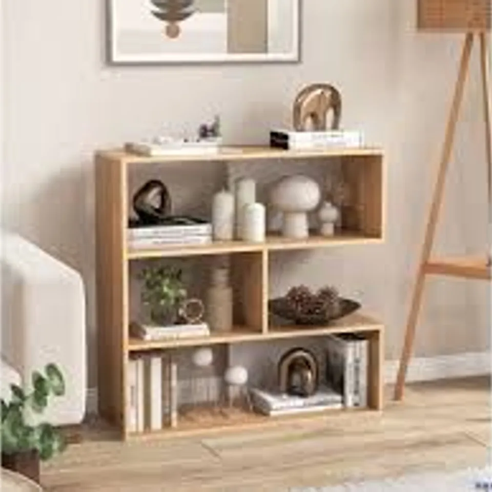 BOXED CONCAVE/CONVEX BOOKSHELF FOR LIVING ROOM / BEDROOM / STUDY / OFFICE