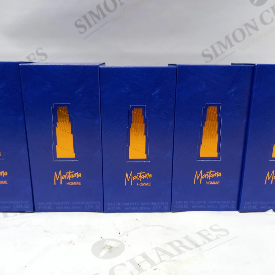 LOT OF 5 X 75ML MONTANA HOMME EAU DE TOILETTE SPRAY FOR HIM