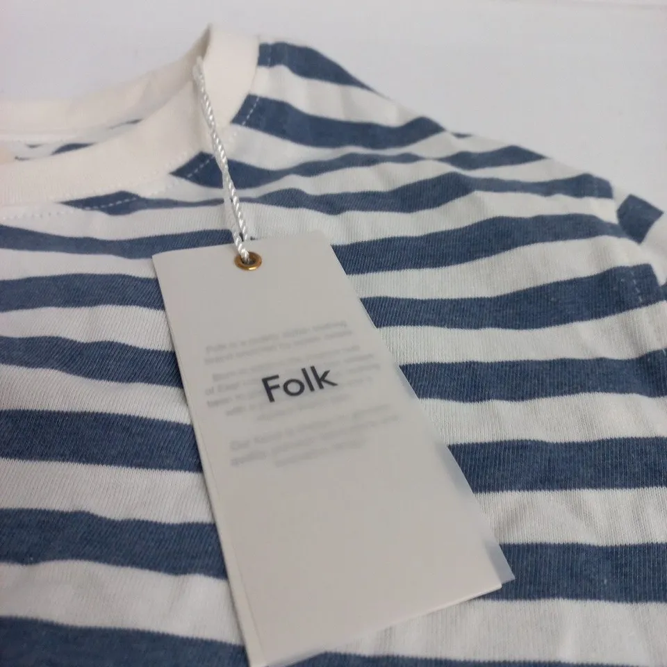 FOLK XL BLUE WHITE STRIPE T SHIRT