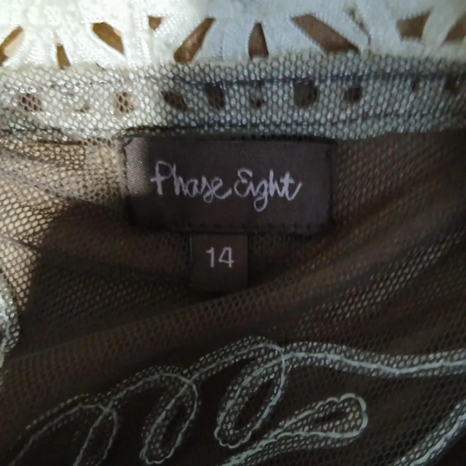 PHASE EIGHT EMBROIDERED BROWN KIMONO CARDIGAN – UK 14