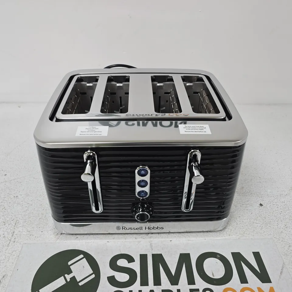 RUSSELL HOBBS INSPIRE BLACK 4-SLICE TOASTER (BOXED)