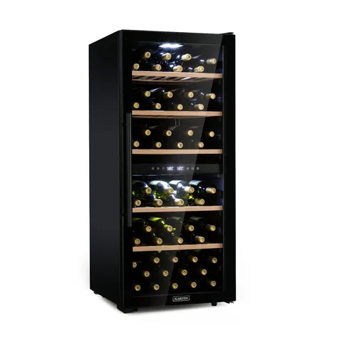 KLARSTEIN BAROSSA 55CM 102 BOTTLES DUAL ZONE WINE FRIDGE BLACK