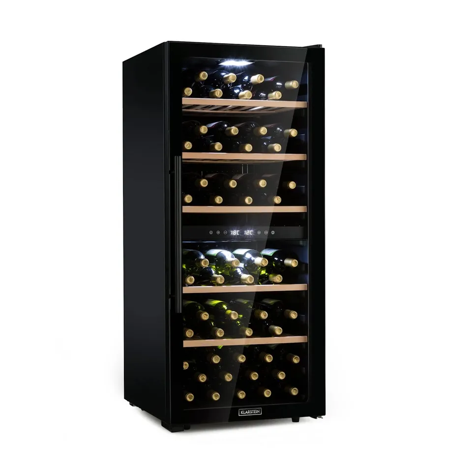 KLARSTEIN BAROSSA 55CM 102 BOTTLES DUAL ZONE WINE FRIDGE BLACK