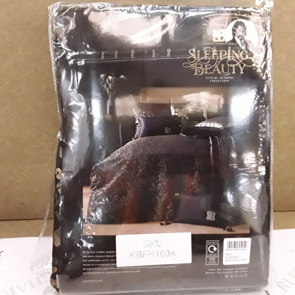 BRAND NEW LAURENCE LLEWELYN BOWEN DUVET COVER SET - SUPER KING SIZE (BLACK/GOLD)