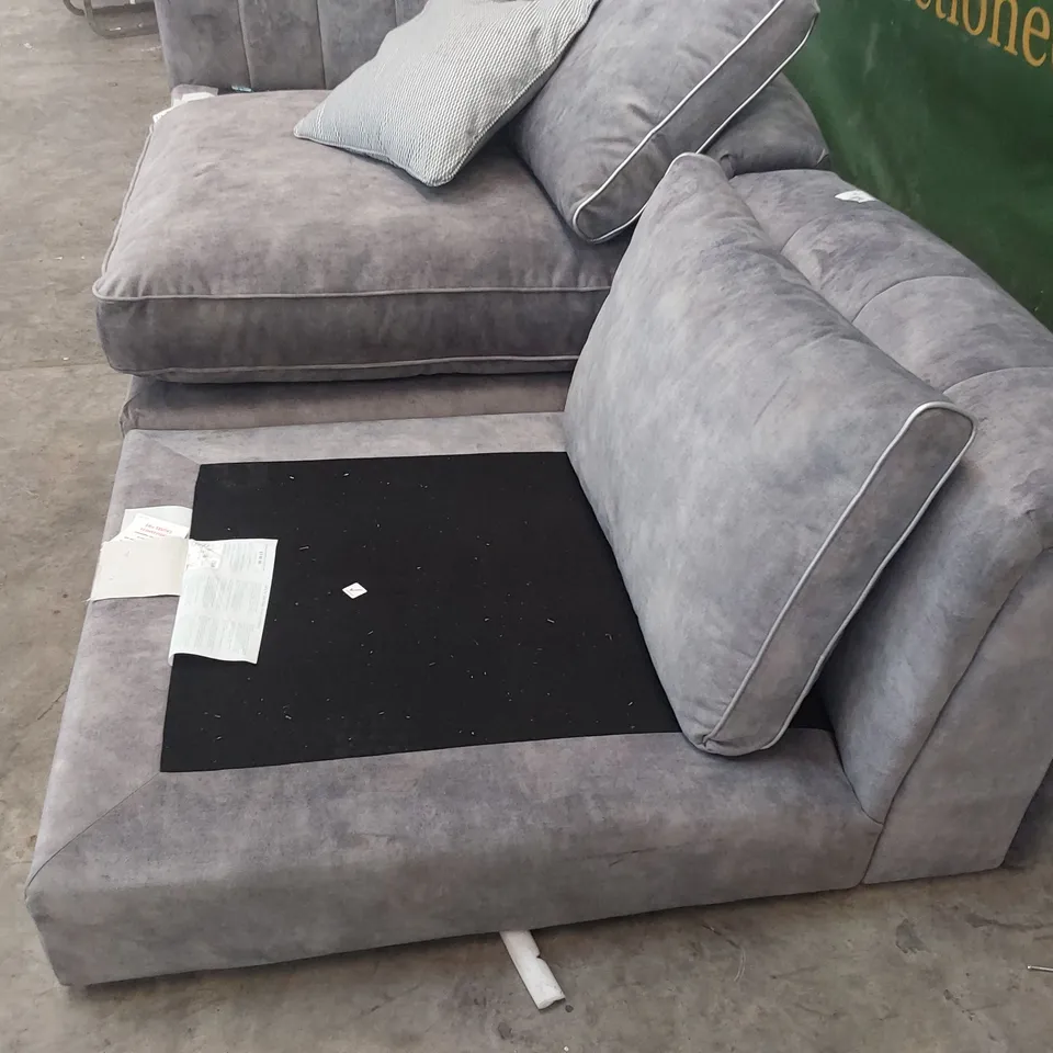 THREE GREY PLUSH FABRIC SECTIONS