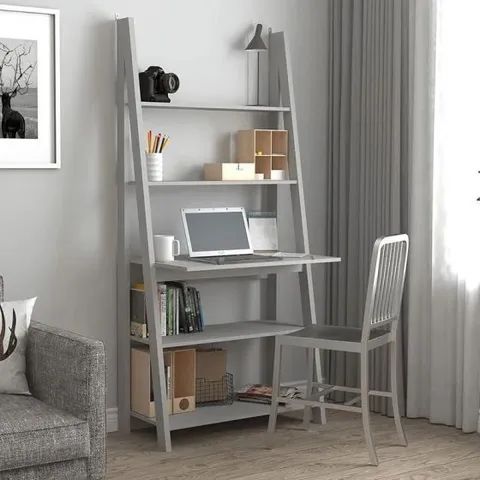 BOXED LPD HOME TIVA LADDER DESK SHELVING UNIT - GREY 