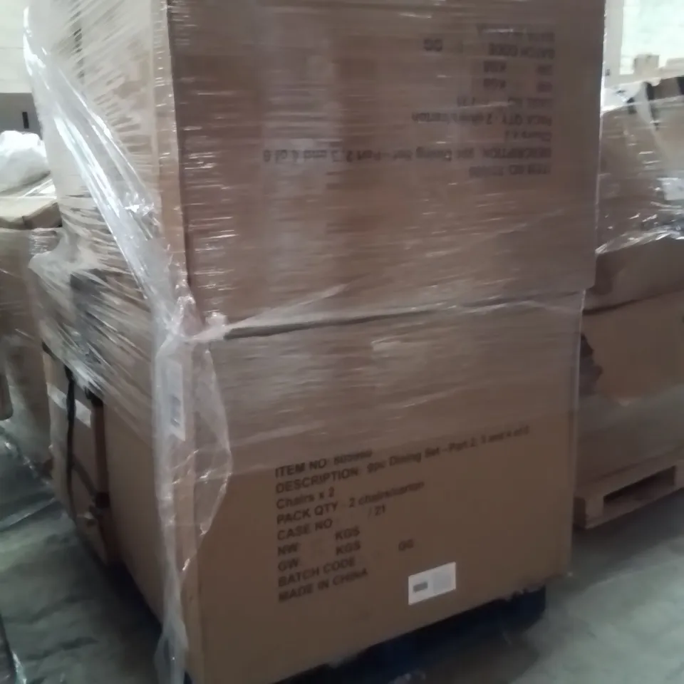 PALLET OF INCOMPLETE DINING SET 