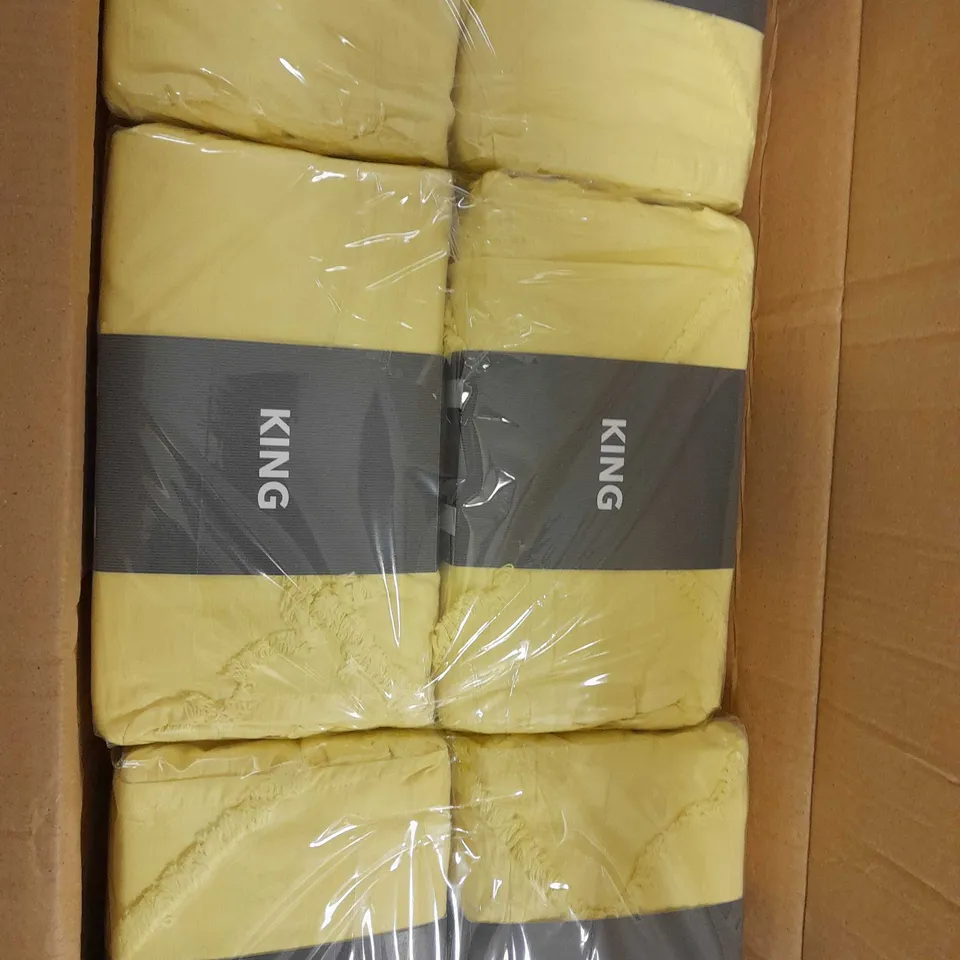 LOT OF 6 GEORGE TUFTED DIAMOND YELLOW DUVET SETS - KING SIZE	