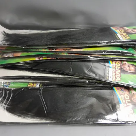 LOT OF APPROX 20 OLIVIA COLLECTION BRAID LONG BLACK WIGS