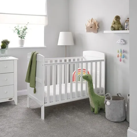 BOXED OBABY GRACE MINI COT BED - WHITE (1 BOX)