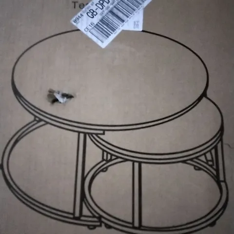 DECOVI 2 PIECE FRAME COFFE TABLE SET IN GLASS & GOLD