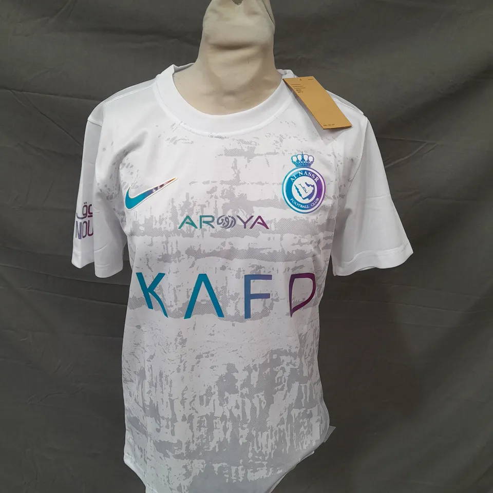 NIKE AL NASSR FOOTBALL CLUB SHIRT IN WHITE  - SMALL