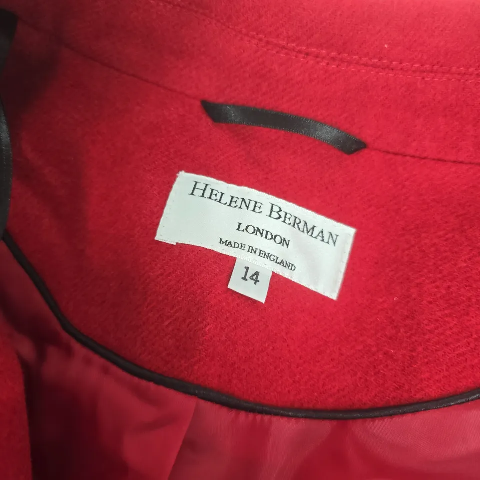 HELENE BERMAN RD HB COAT IN RED - SIZE 14