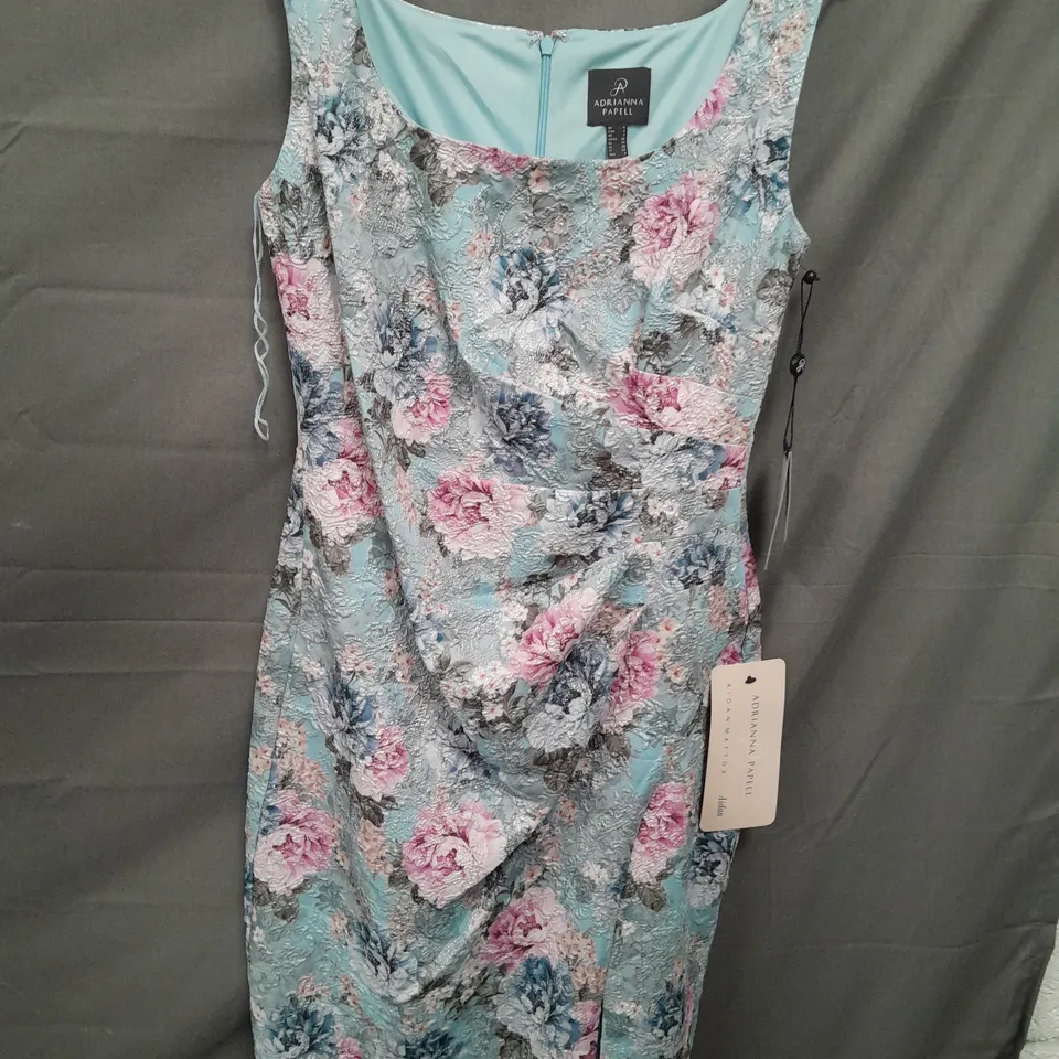 ADRIANNA PAPELL FLORAL MATELASSÉ DRESS - 8