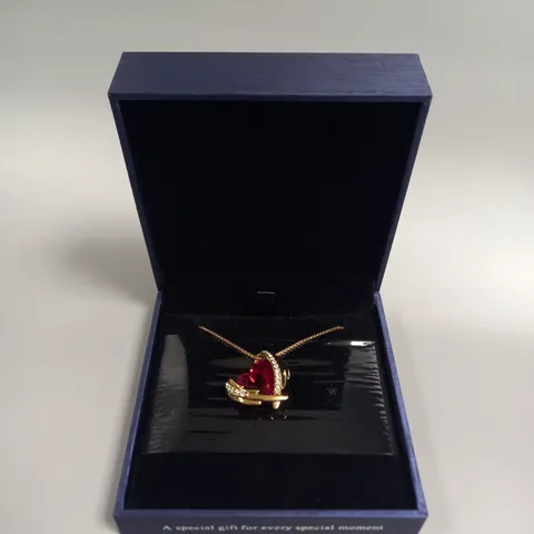 BOXED CDE HEART PENDANT STONE NECKLACE