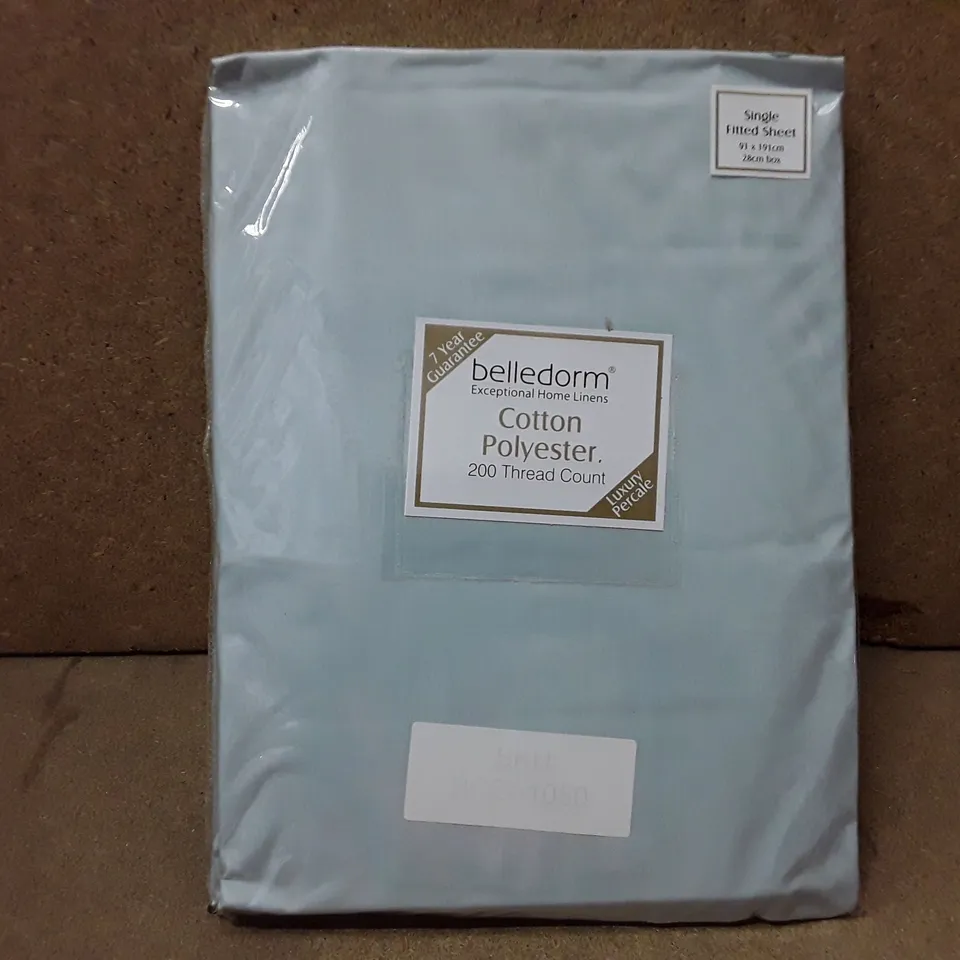 BRAND NEW BELLEDORM FITTED SHEET - SINGLE (DUCK EGG)