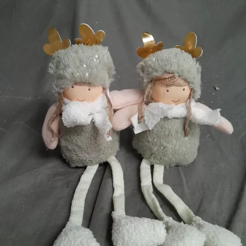 SET OF 2 WINTER GIRL CHRISTMAS DECORATIONS