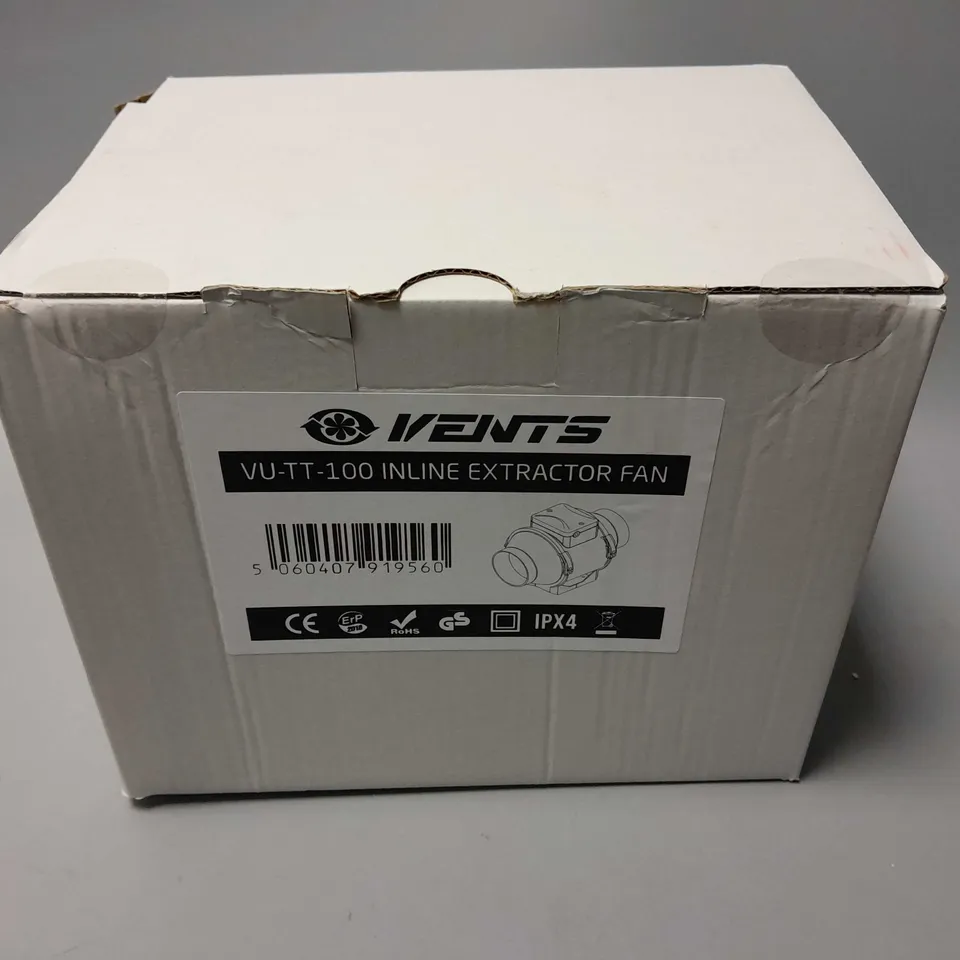 BOXED VENTS VU-TT-100 INLINE EXTRACTOR FAN