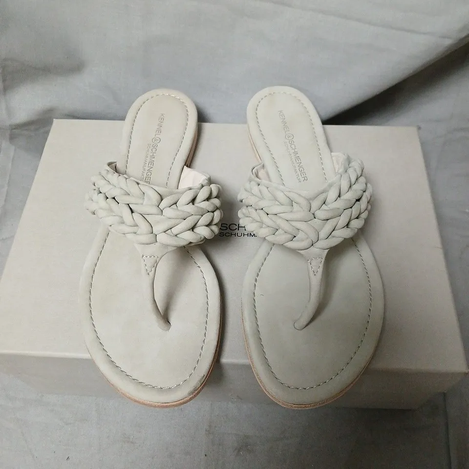 KENNEL & SCHMENGER SANDALS – BRAIDED STRAP, LIGHT GREY, UK 6